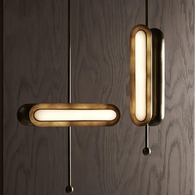 Lyvinaris Geometric Brass Linear Pendant Light