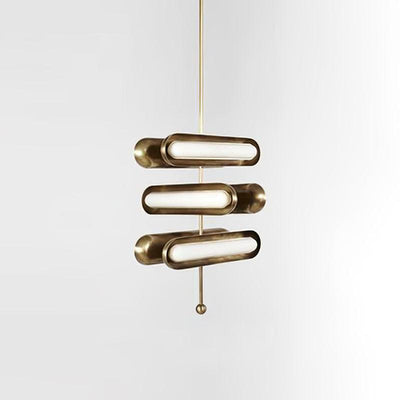 Lyvinaris Geometric Brass Linear Pendant Light