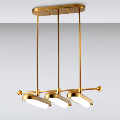 Lyvinaris Geometric Brass Linear Pendant Light
