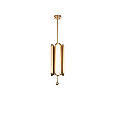 Lyvinaris Geometric Brass Linear Pendant Light