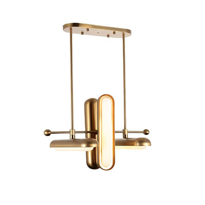 Lyvinaris Geometric Brass Linear Pendant Light