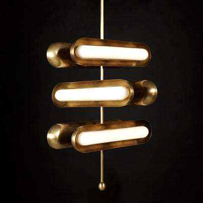 Lyvinaris Geometric Brass Linear Pendant Light
