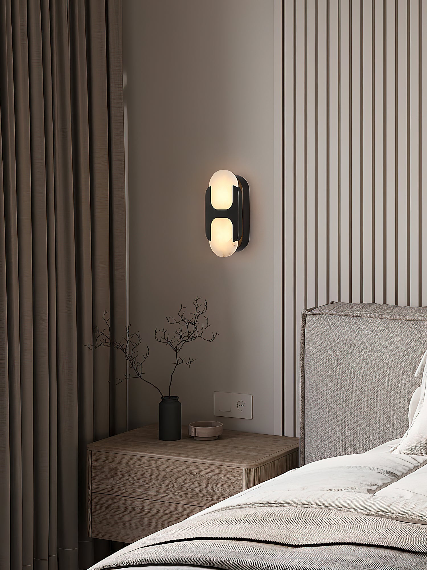 Silverford Alabaster Indoor Wall Light