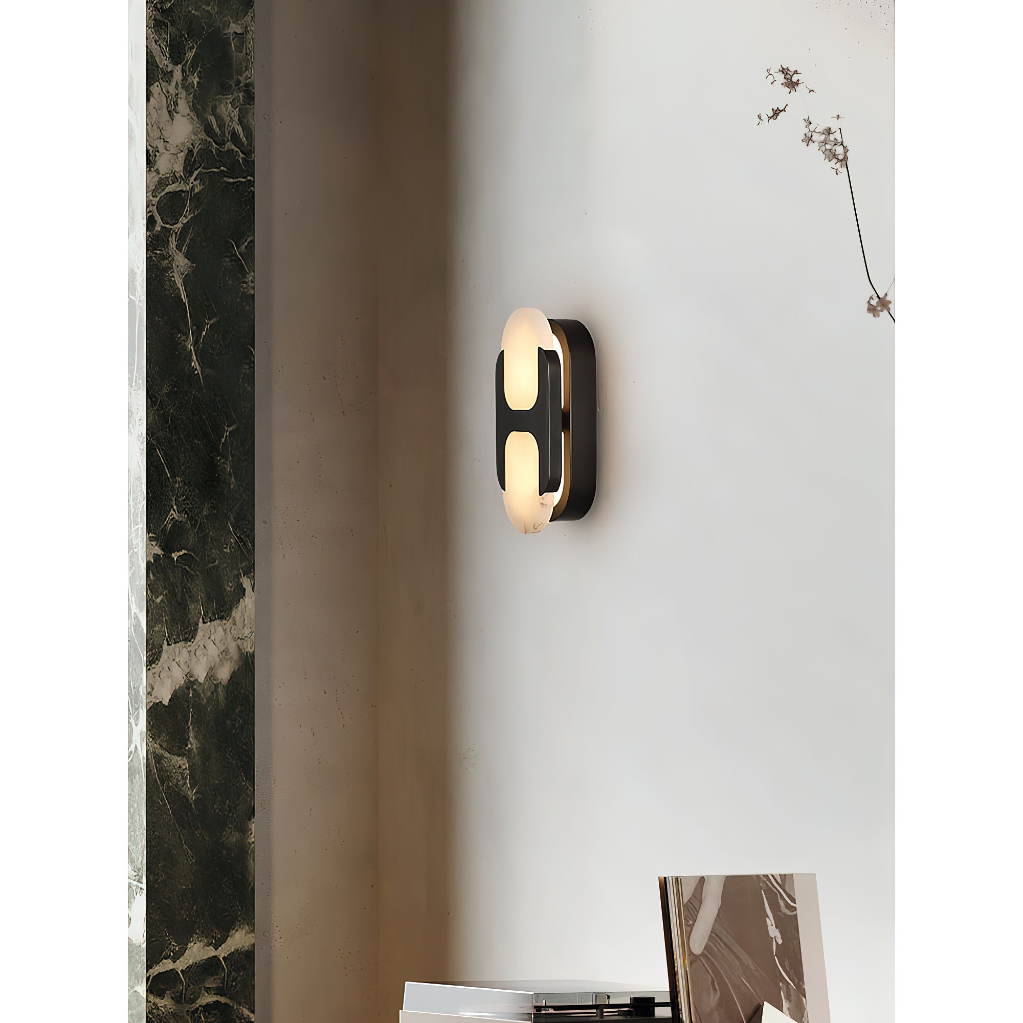 Silverford Alabaster Indoor Wall Light