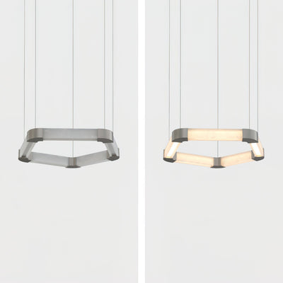 Celaeisra Unique Single Ring Alabaster Chandelier
