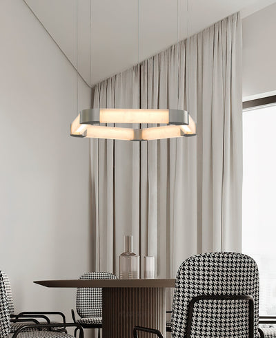 Celaeisra Unique Single Ring Alabaster Chandelier