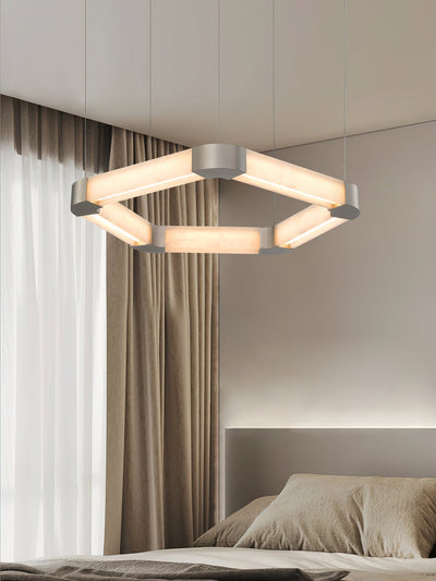 Celaeisra Unique Single Ring Alabaster Chandelier