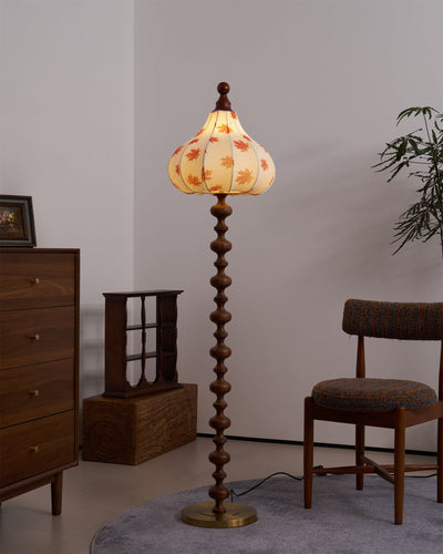 Qrathen Wood Fabric Retro Floor Lamp