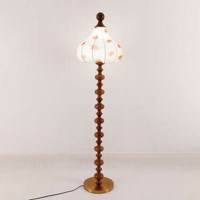 Qrathen Wood Fabric Retro Floor Lamp