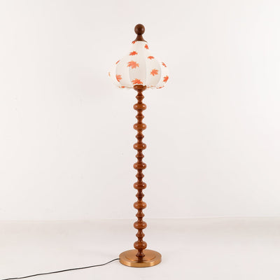 Qrathen Wood Fabric Retro Floor Lamp