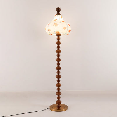 Qrathen Wood Fabric Retro Floor Lamp