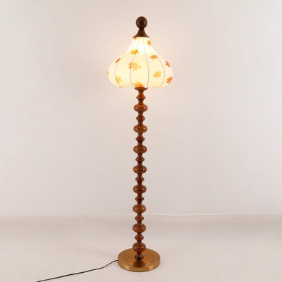 Qrathen Wood Fabric Retro Floor Lamp