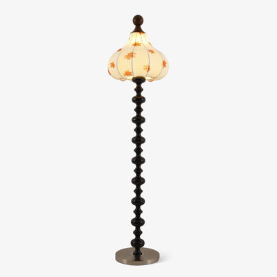 Qrathen Wood Fabric Retro Floor Lamp