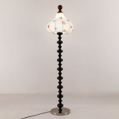 Qrathen Wood Fabric Retro Floor Lamp