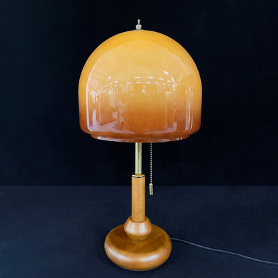 Bellmere Walnut Glass Table Lamp
