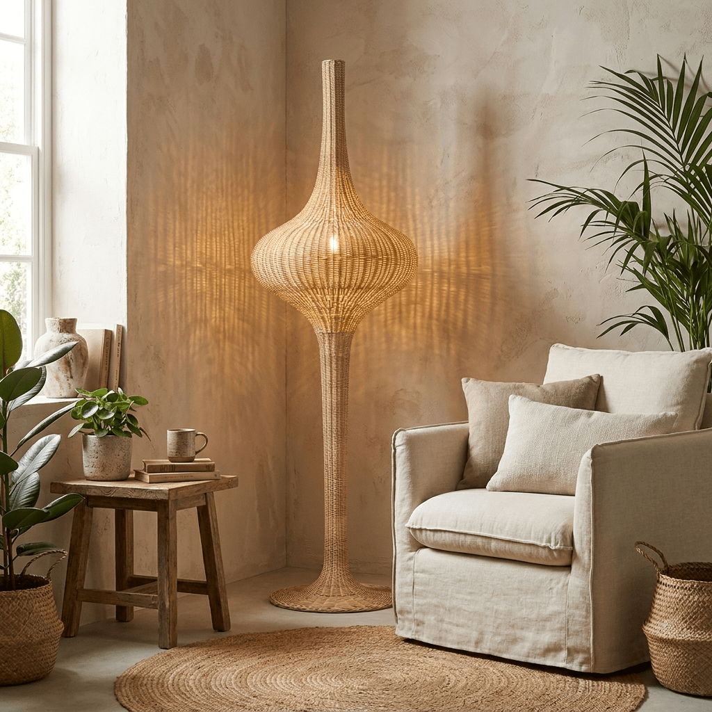 Onion Rattan Floor Lamp