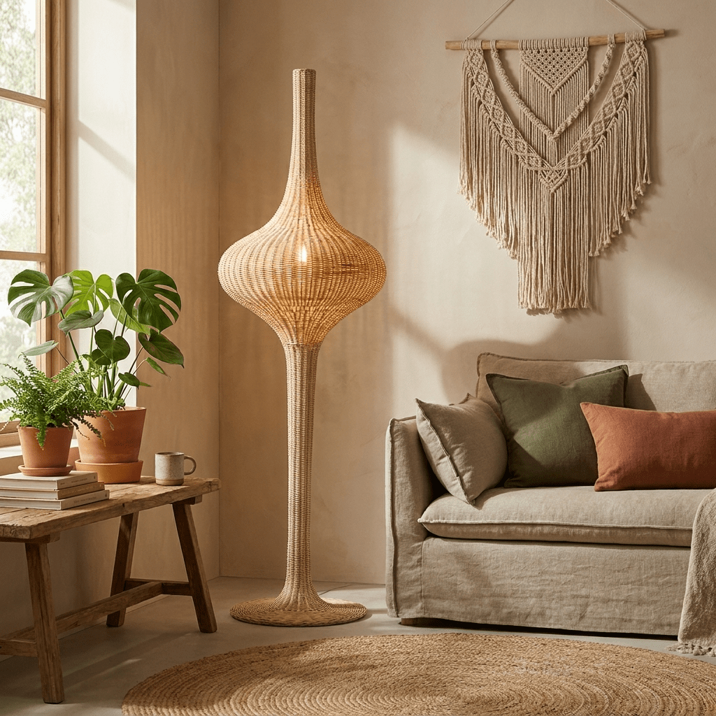 Onion Rattan Floor Lamp