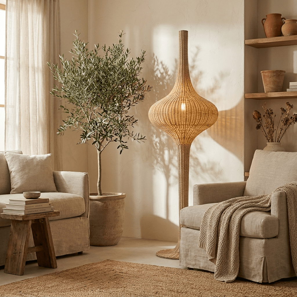 Onion Rattan Floor Lamp