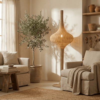 Onion Rattan Floor Lamp