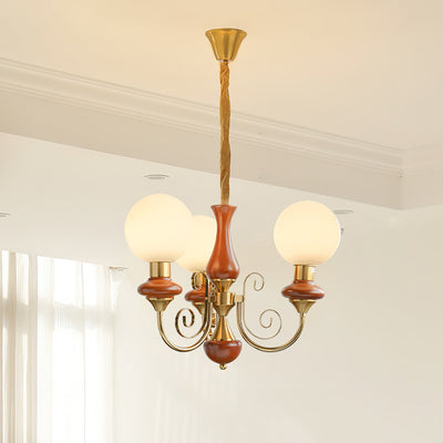 Aurorian Chandelier Green Shades Gold Curved Arms