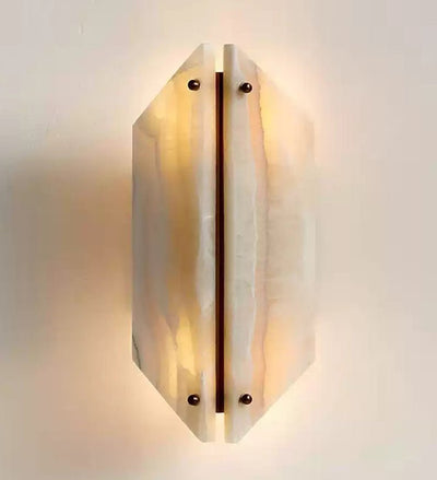 Zynx Modern White Alabaste Crest Wall Lamp
