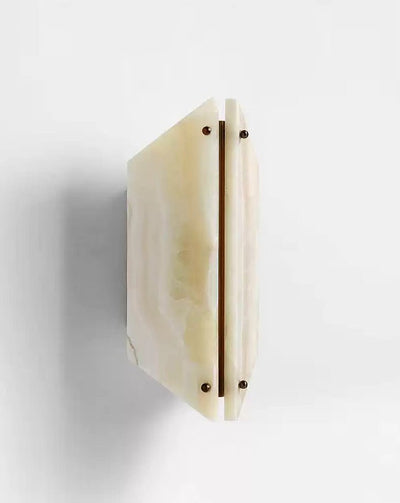 Zynx Modern White Alabaste Crest Wall Lamp