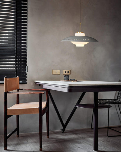 Evelo Pendant Lamp Opal Glass Wide Shade Classic