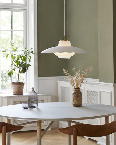 Evelo Pendant Lamp Opal Glass Wide Shade Classic