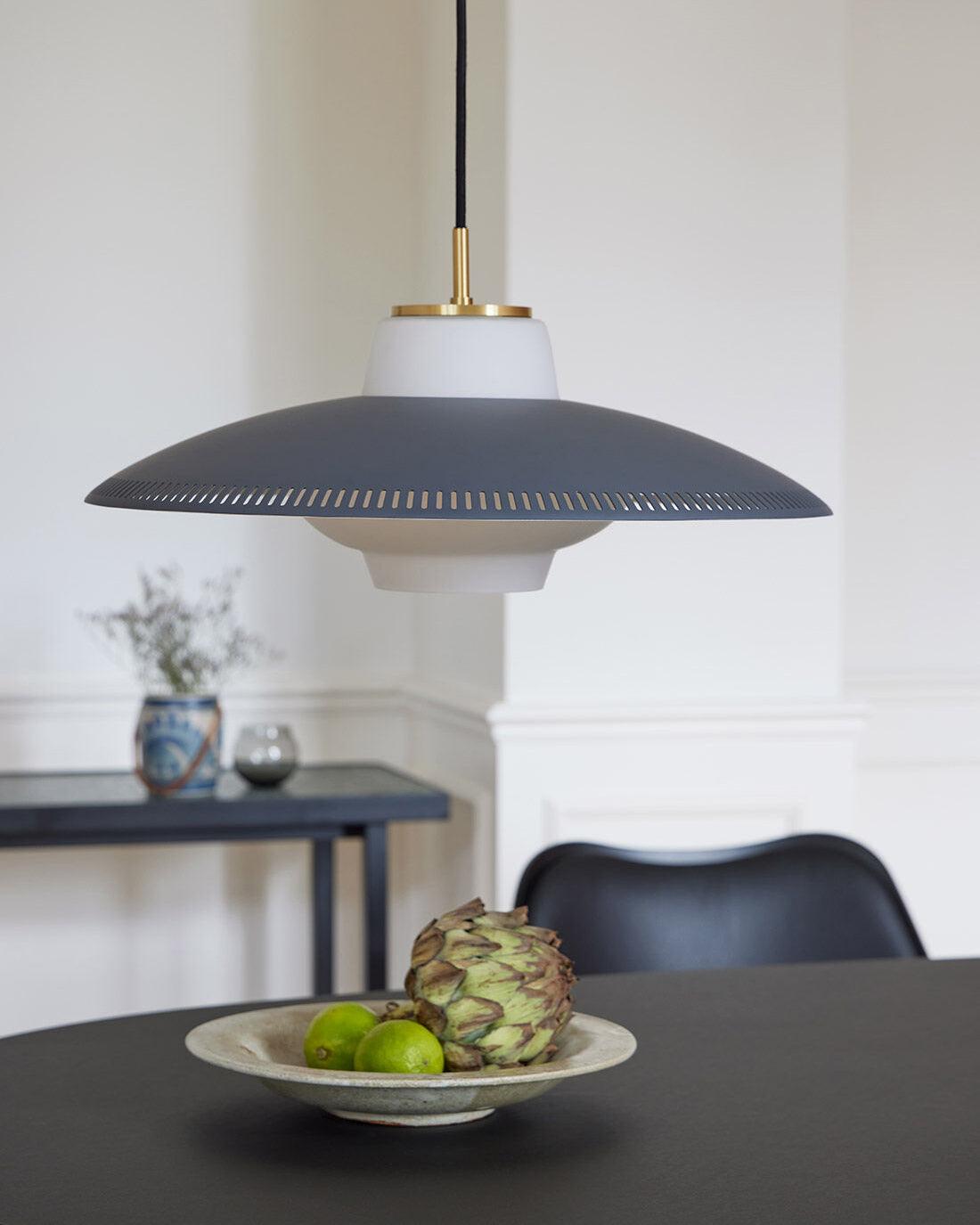 Evelo Pendant Lamp Opal Glass Wide Shade Classic