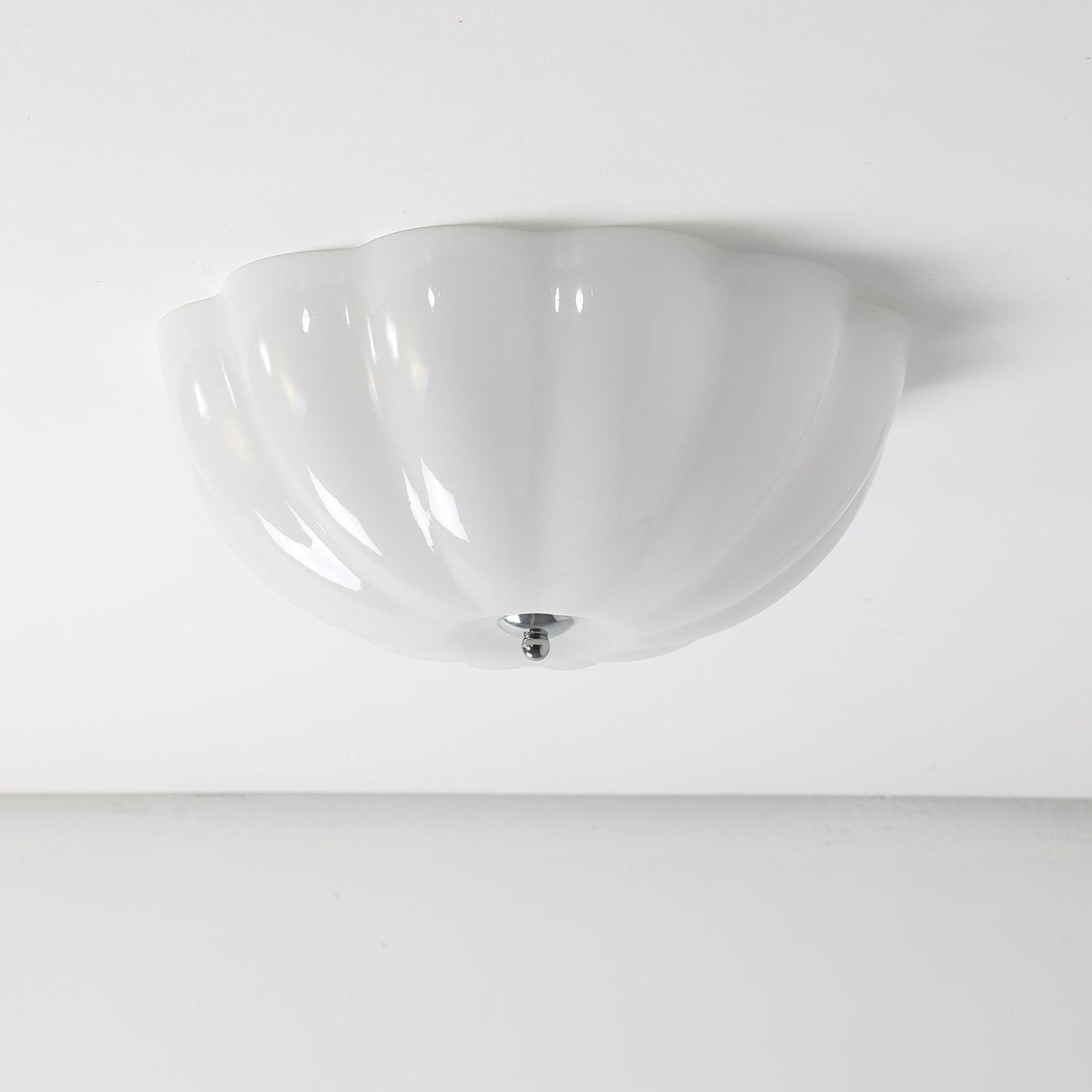Uphaara Modern Minimalist Opal Shell Glass Ceiling Lamp