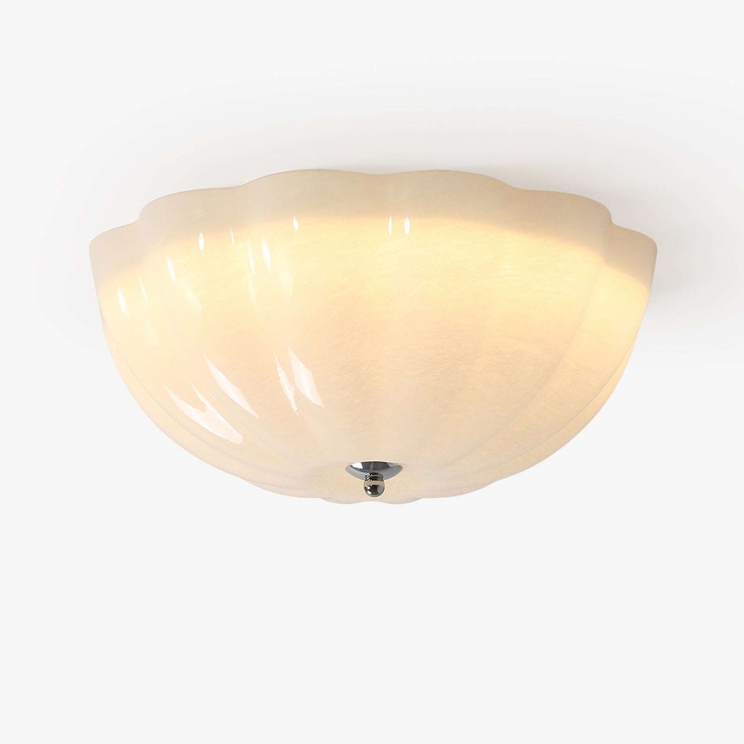 Uphaara Modern Minimalist Opal Shell Glass Ceiling Lamp