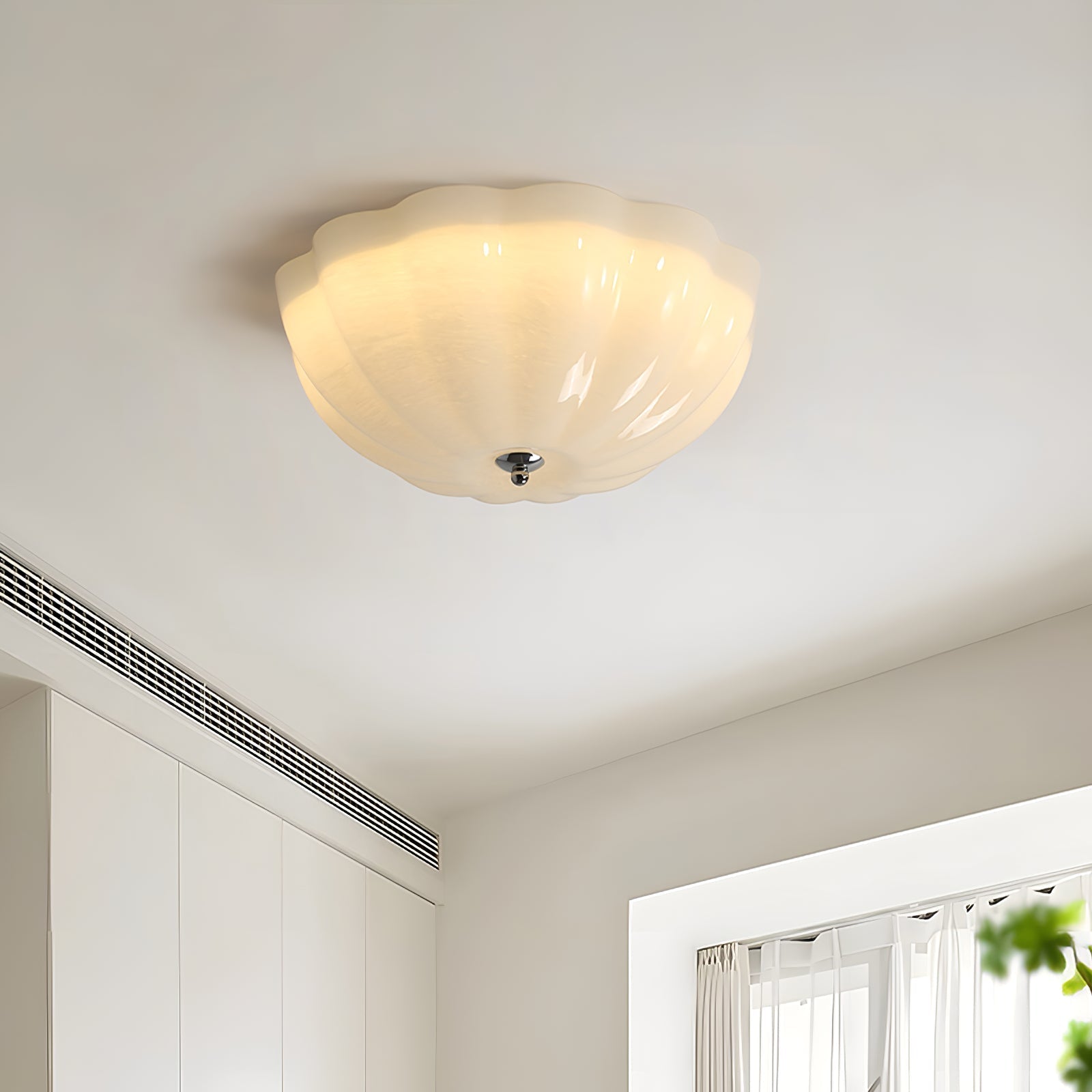 Uphaara Modern Minimalist Opal Shell Glass Ceiling Lamp