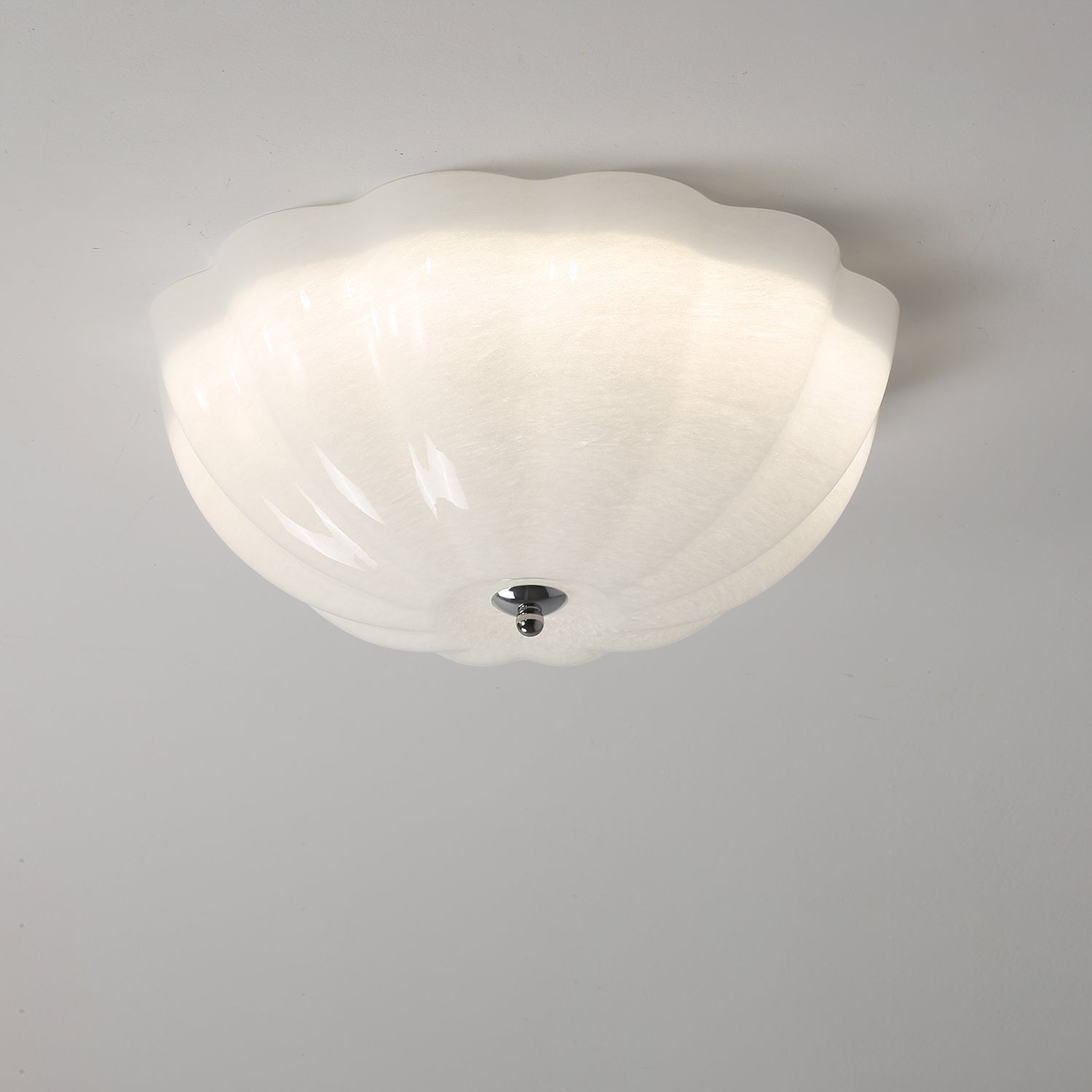 Uphaara Modern Minimalist Opal Shell Glass Ceiling Lamp
