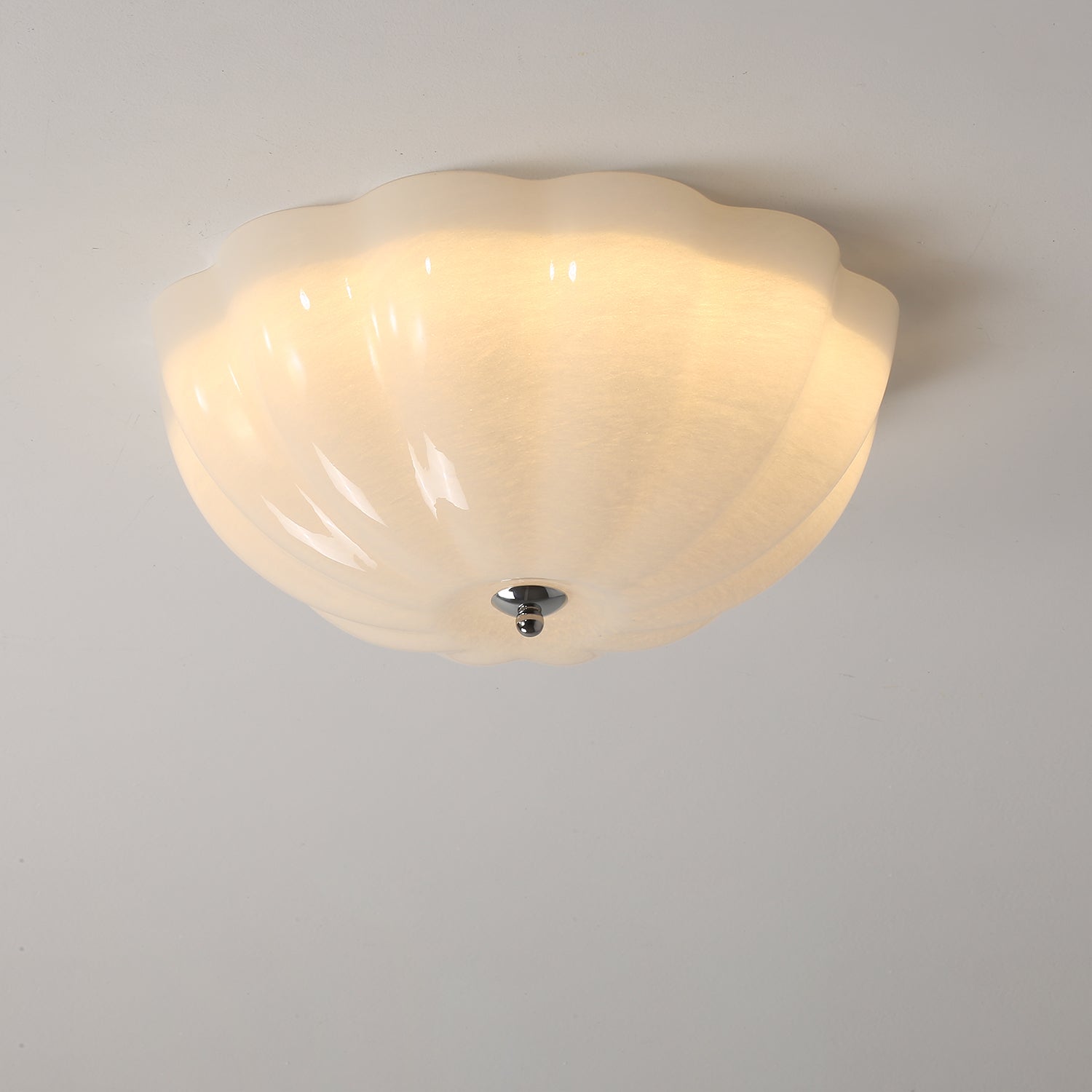 Uphaara Modern Minimalist Opal Shell Glass Ceiling Lamp