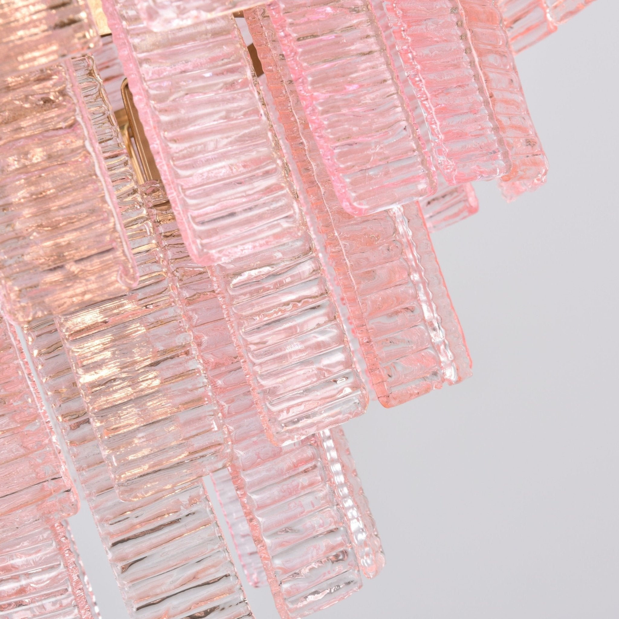 Lioririan Chandelier Pink Murano Glass Layered Vintage Luxury