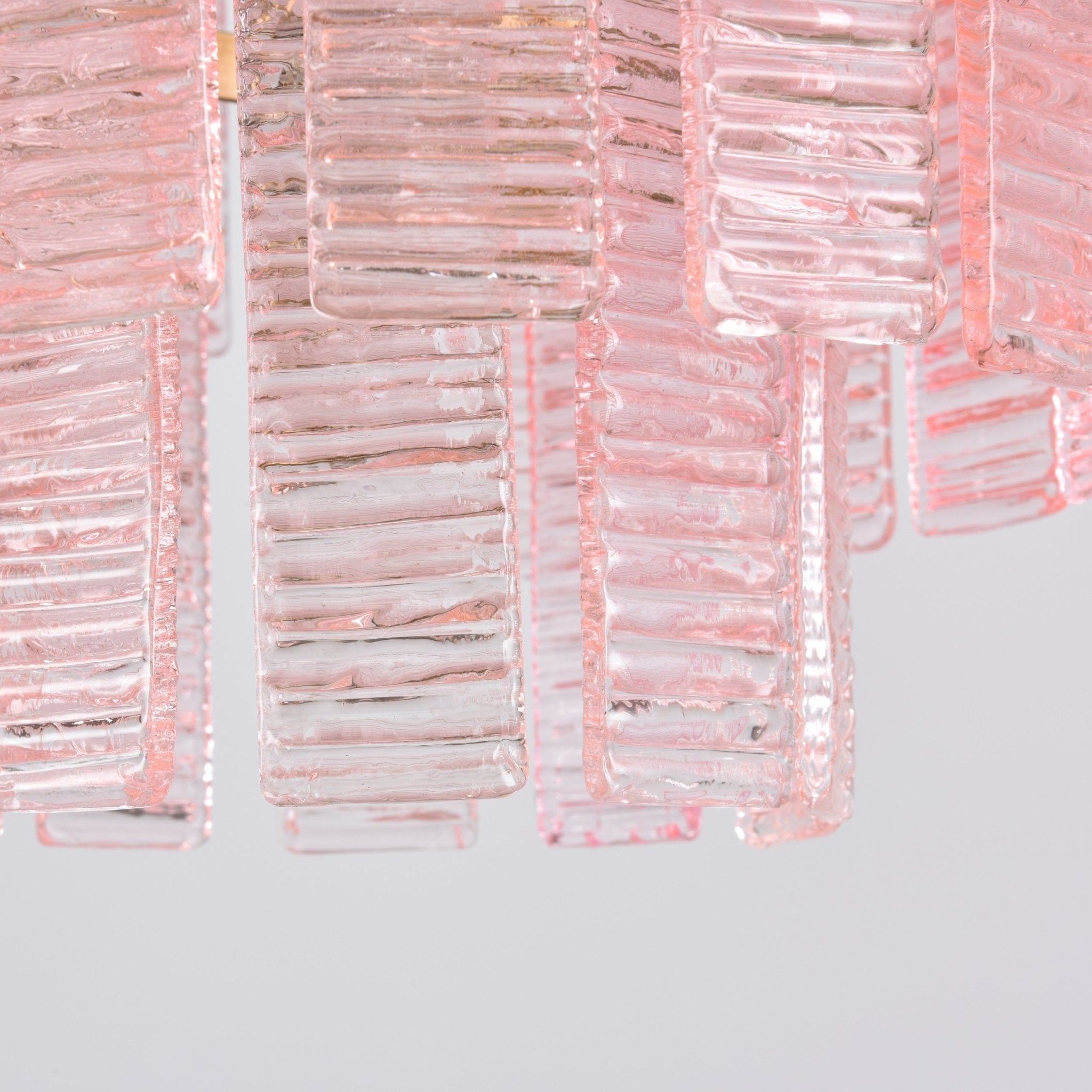 Lioririan Chandelier Pink Murano Glass Layered Vintage Luxury