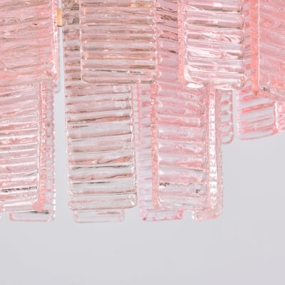 Lioririan Chandelier Pink Murano Glass Layered Vintage Luxury