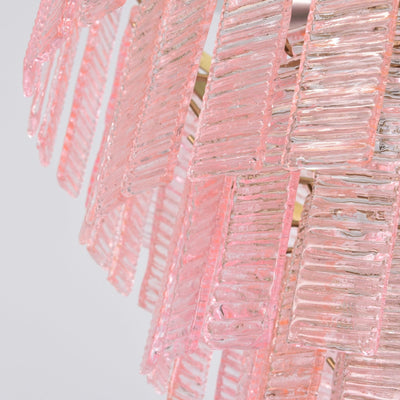 Lioririan Chandelier Pink Murano Glass Layered Vintage Luxury