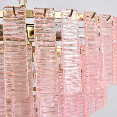 Lioririan Chandelier Pink Murano Glass Layered Vintage Luxury