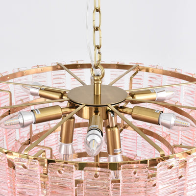 Lioririan Chandelier Pink Murano Glass Layered Vintage Luxury