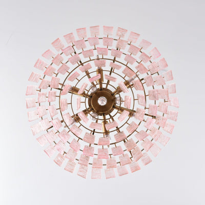 Lioririan Chandelier Pink Murano Glass Layered Vintage Luxury