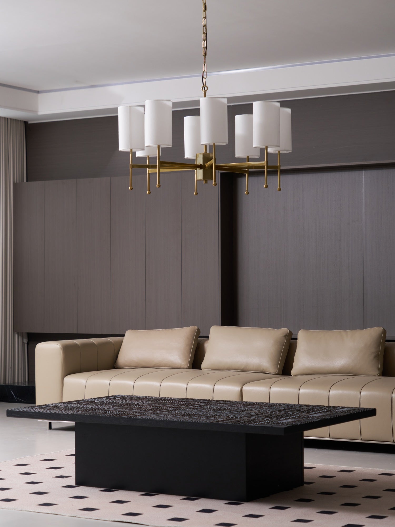 Ulcarisra Traditional Vintage Brass Fabric Chandelier