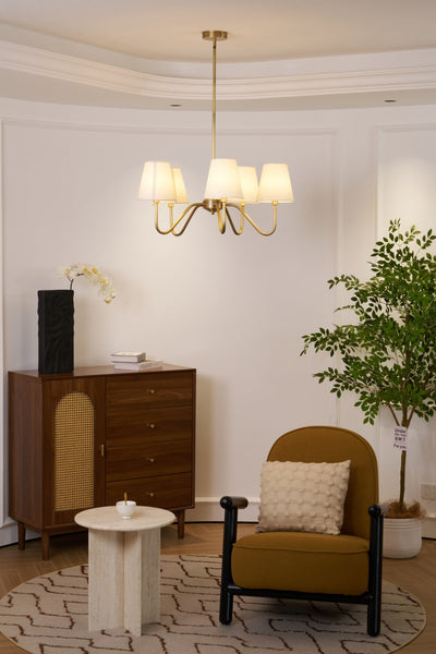 Viraean Vintage Industrial Brass Fabric Chandelier