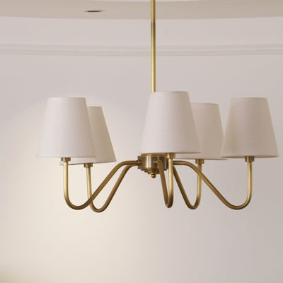 Viraean Vintage Industrial Brass Fabric Chandelier