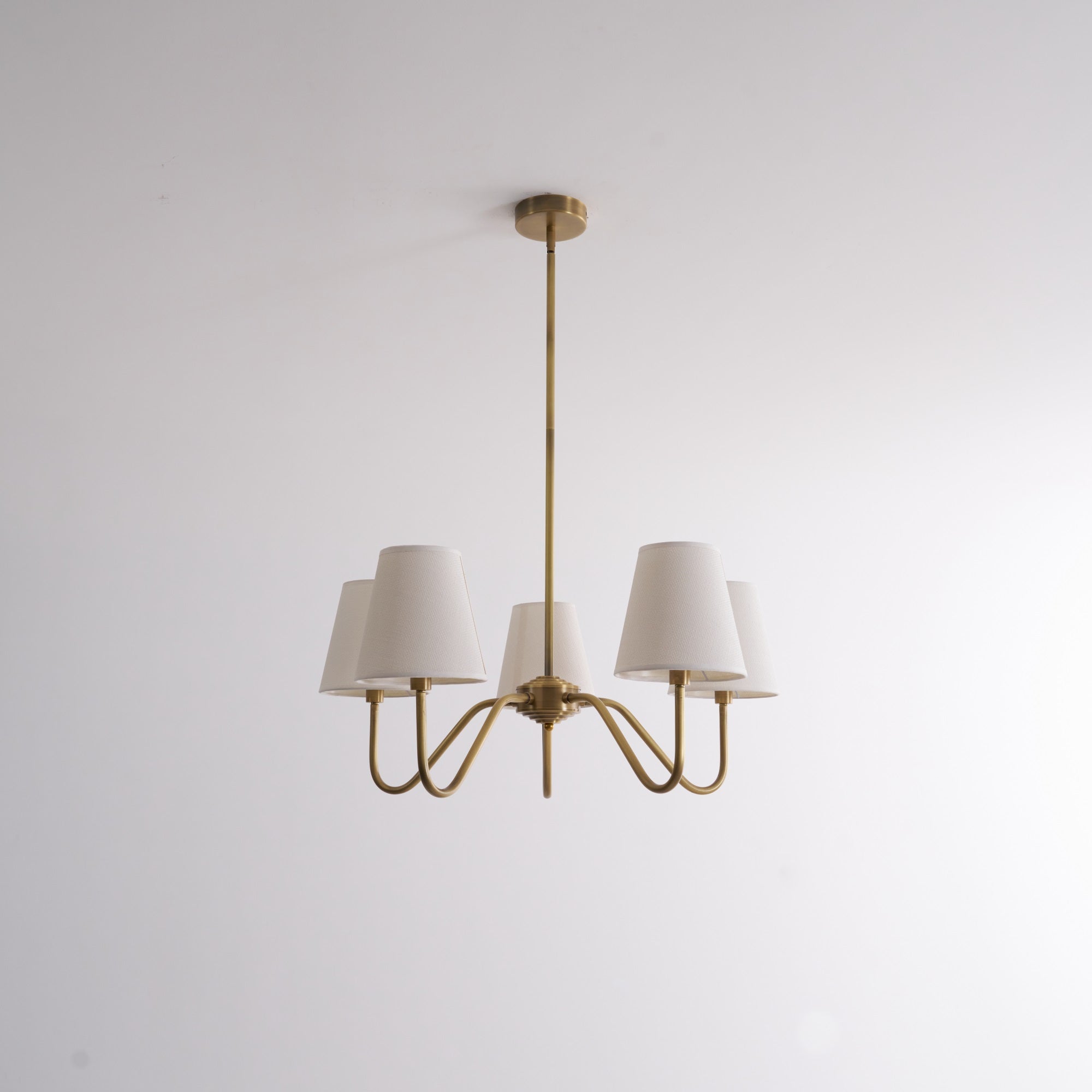 Viraean Vintage Industrial Brass Fabric Chandelier
