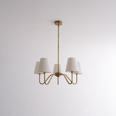 Viraean Vintage Industrial Brass Fabric Chandelier