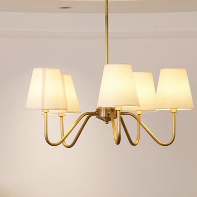 Viraean Vintage Industrial Brass Fabric Chandelier