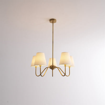 Viraean Vintage Industrial Brass Fabric Chandelier