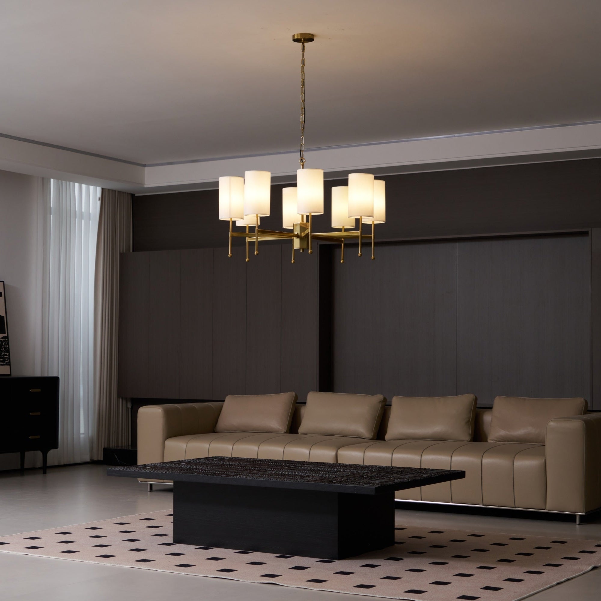 Ulcarisra Traditional Vintage Brass Fabric Chandelier