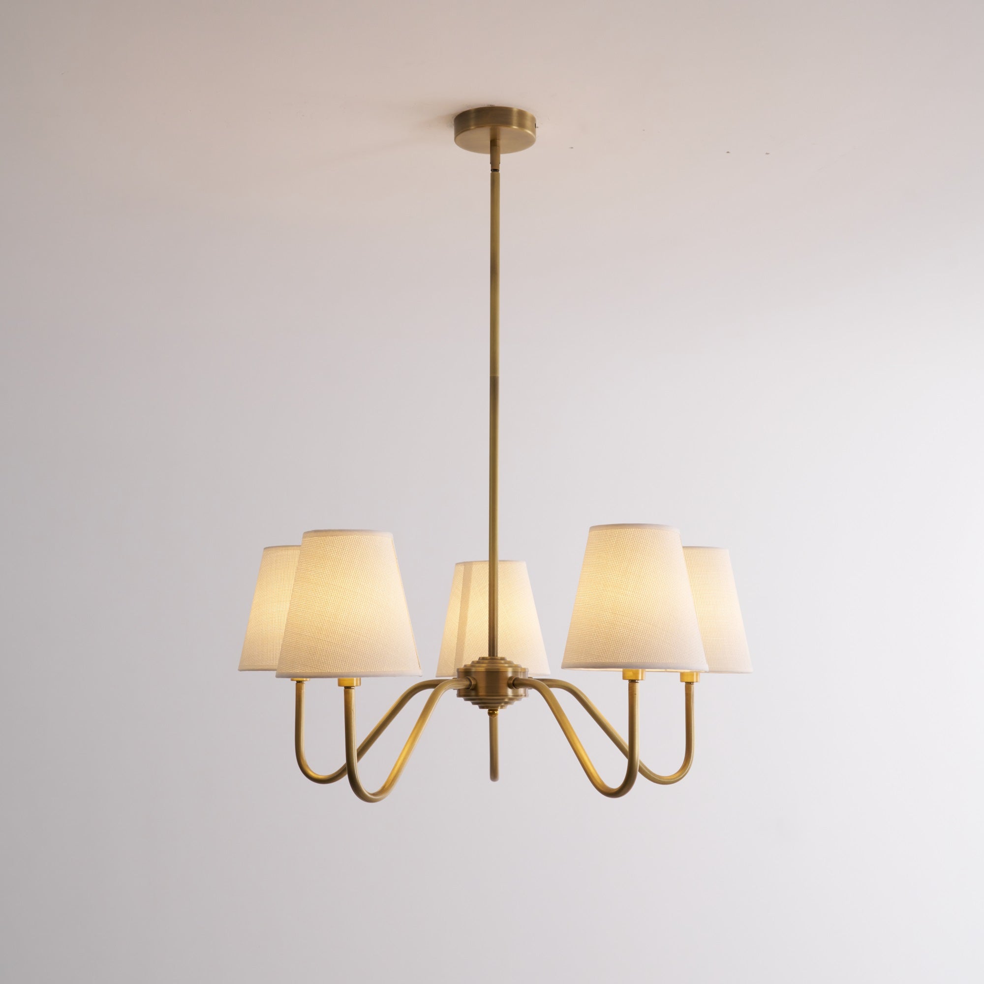 Viraean Vintage Industrial Brass Fabric Chandelier